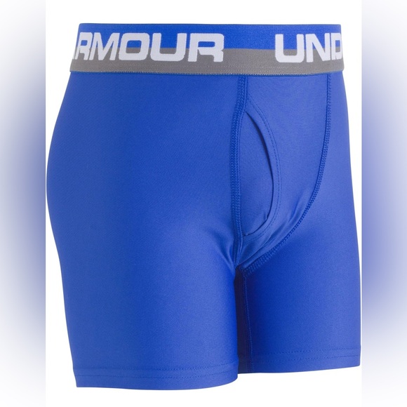 Under Armour Boys' Performance Boxer Briefs Underwear 2-Pack Blue/Gray Sz YM - Picture 2 of 7